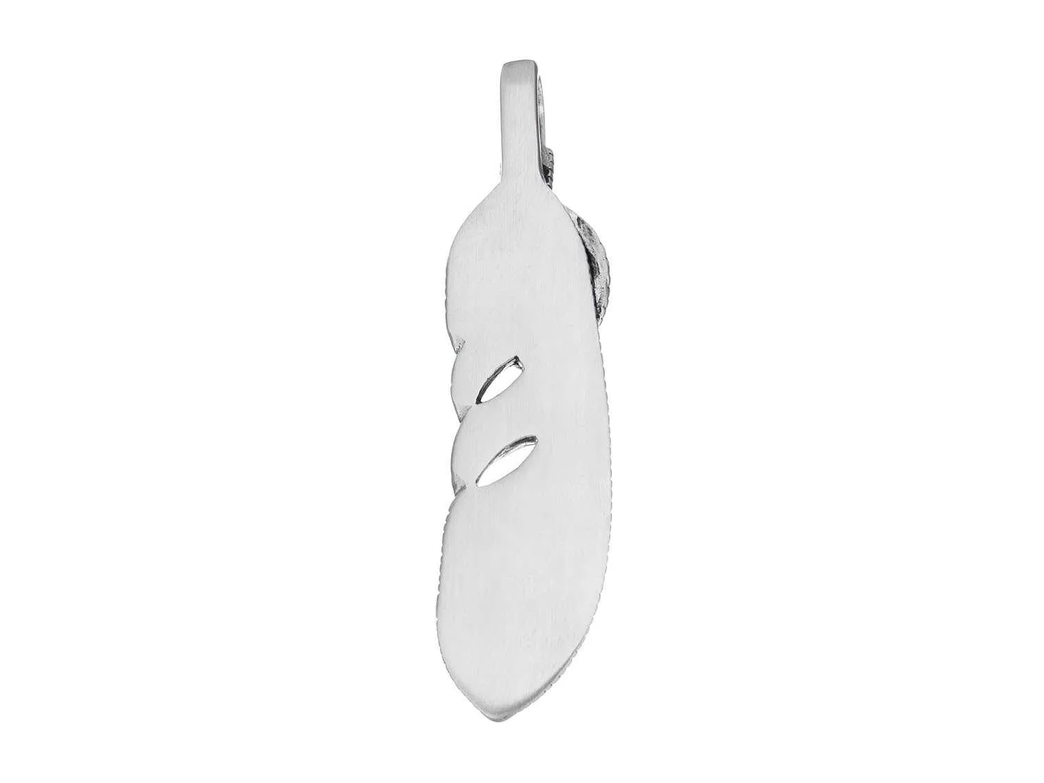 1 Native Feather pendant stainless steel 60mm blacken charm