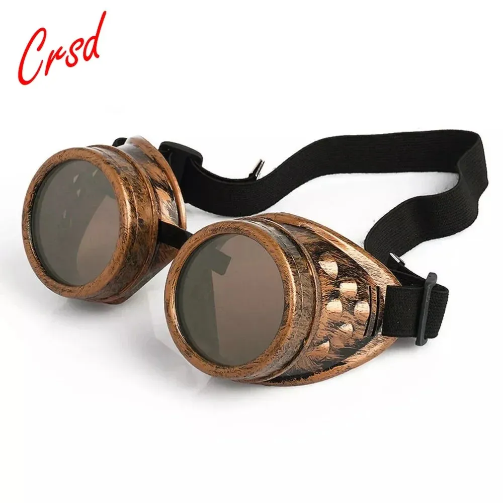 2022 Steampunk Sunglasses for Men Vintage Windshield Goggles Women Cyber Glasses Adjustable Belt Round Frame Sun Glasses