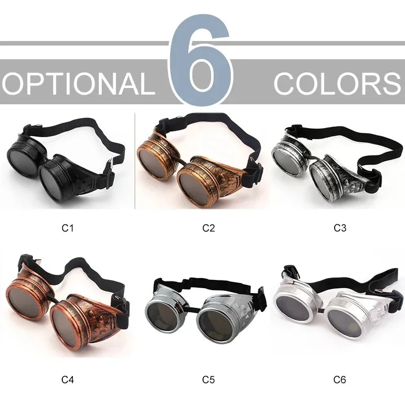 2022 Steampunk Sunglasses for Men Vintage Windshield Goggles Women Cyber Glasses Adjustable Belt Round Frame Sun Glasses