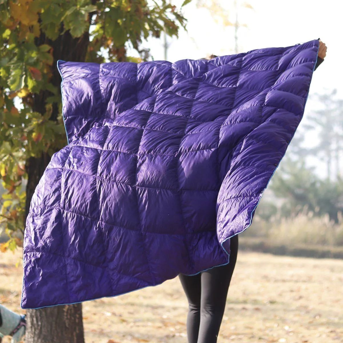 4Monster lightweight camping Packable Down Puffy Blanket -  Trellis