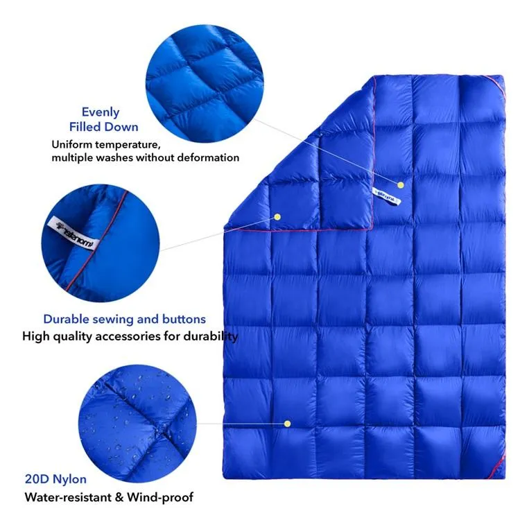 4Monster lightweight camping Packable Down Puffy Blanket -  Trellis