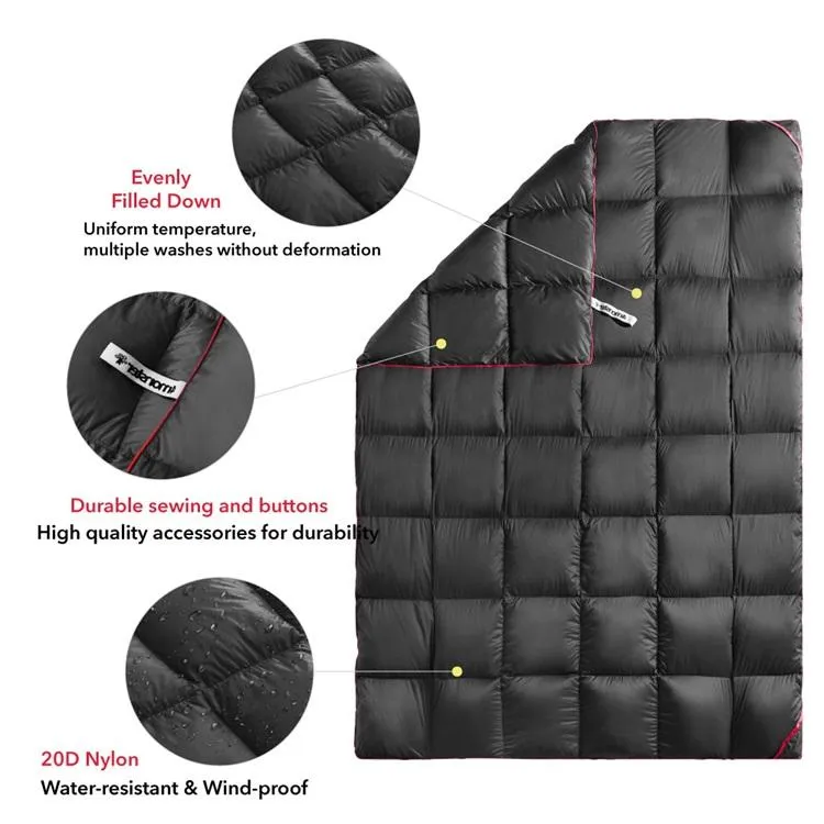 4Monster lightweight camping Packable Down Puffy Blanket -  Trellis