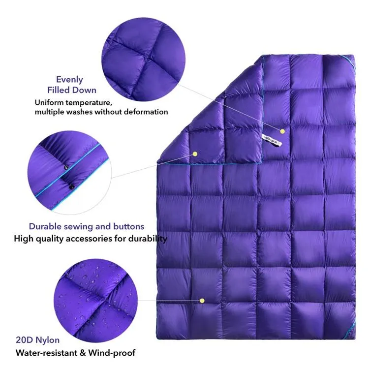 4Monster lightweight camping Packable Down Puffy Blanket -  Trellis