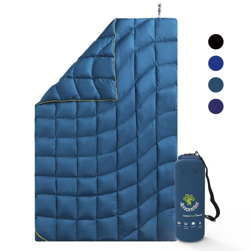 4Monster lightweight camping Packable Down Puffy Blanket -  Water ripples