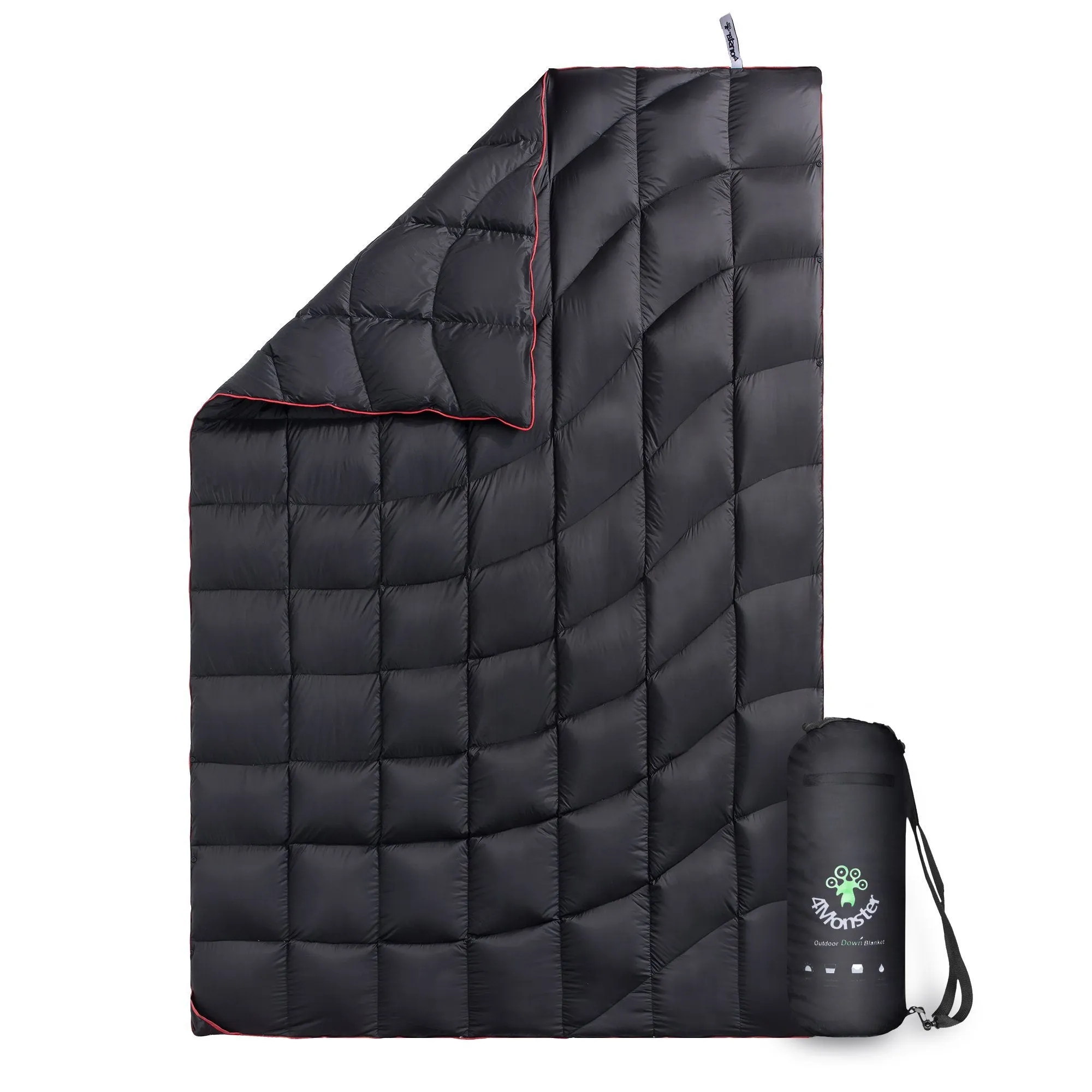4Monster lightweight camping Packable Down Puffy Blanket -  Water ripples