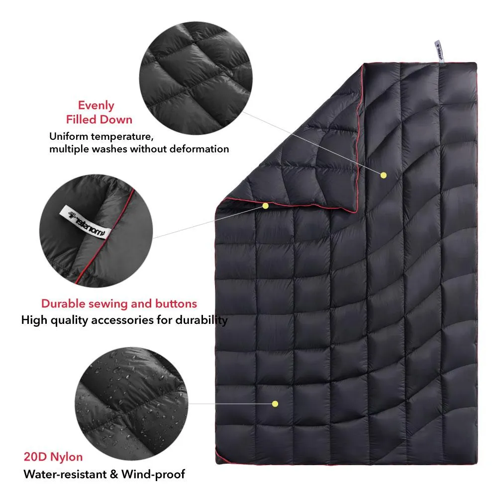 4Monster lightweight camping Packable Down Puffy Blanket -  Water ripples