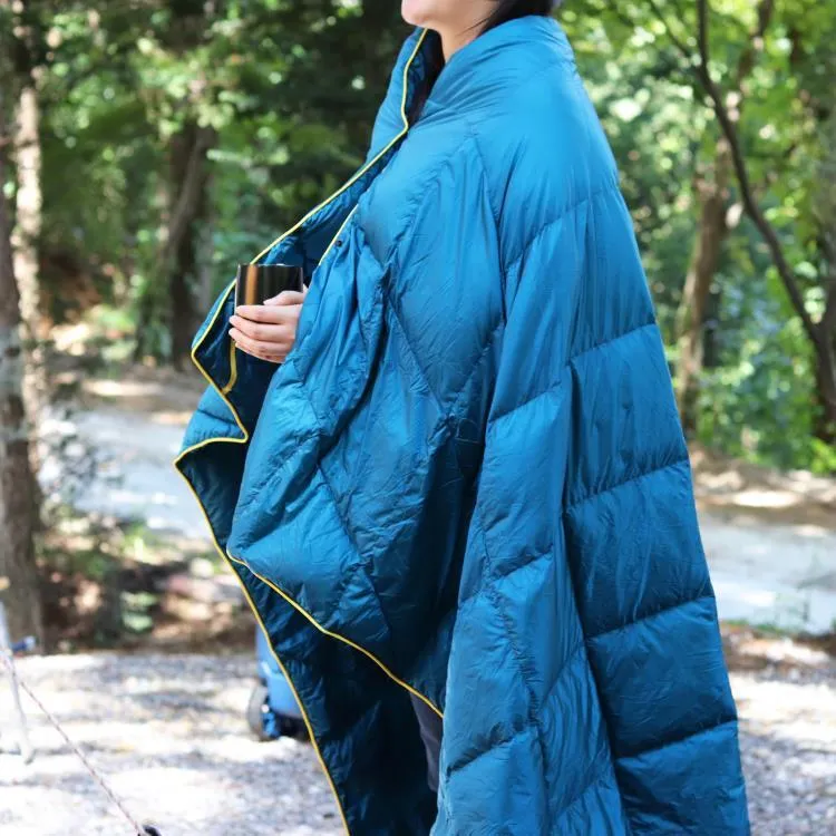 4Monster lightweight camping Packable Down Puffy Blanket -  Water ripples