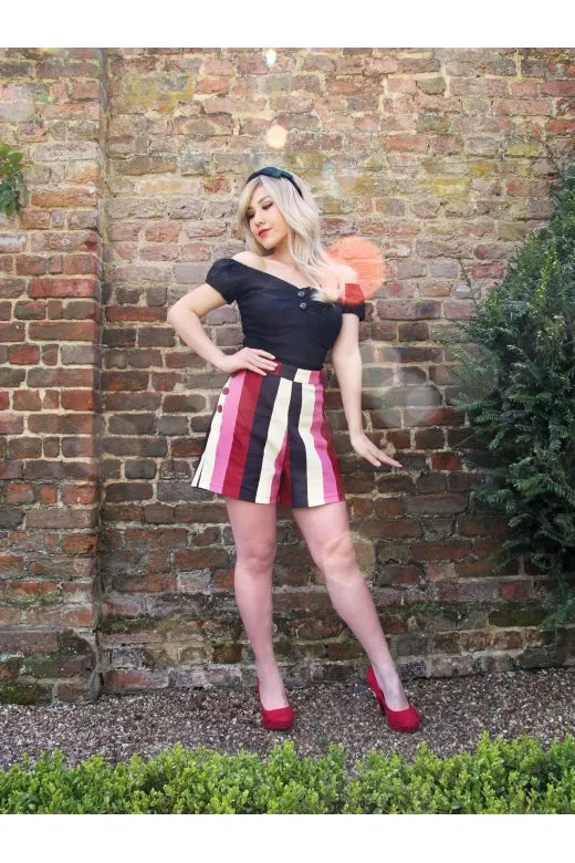 Adriana Bubblegum Stripe Shorts