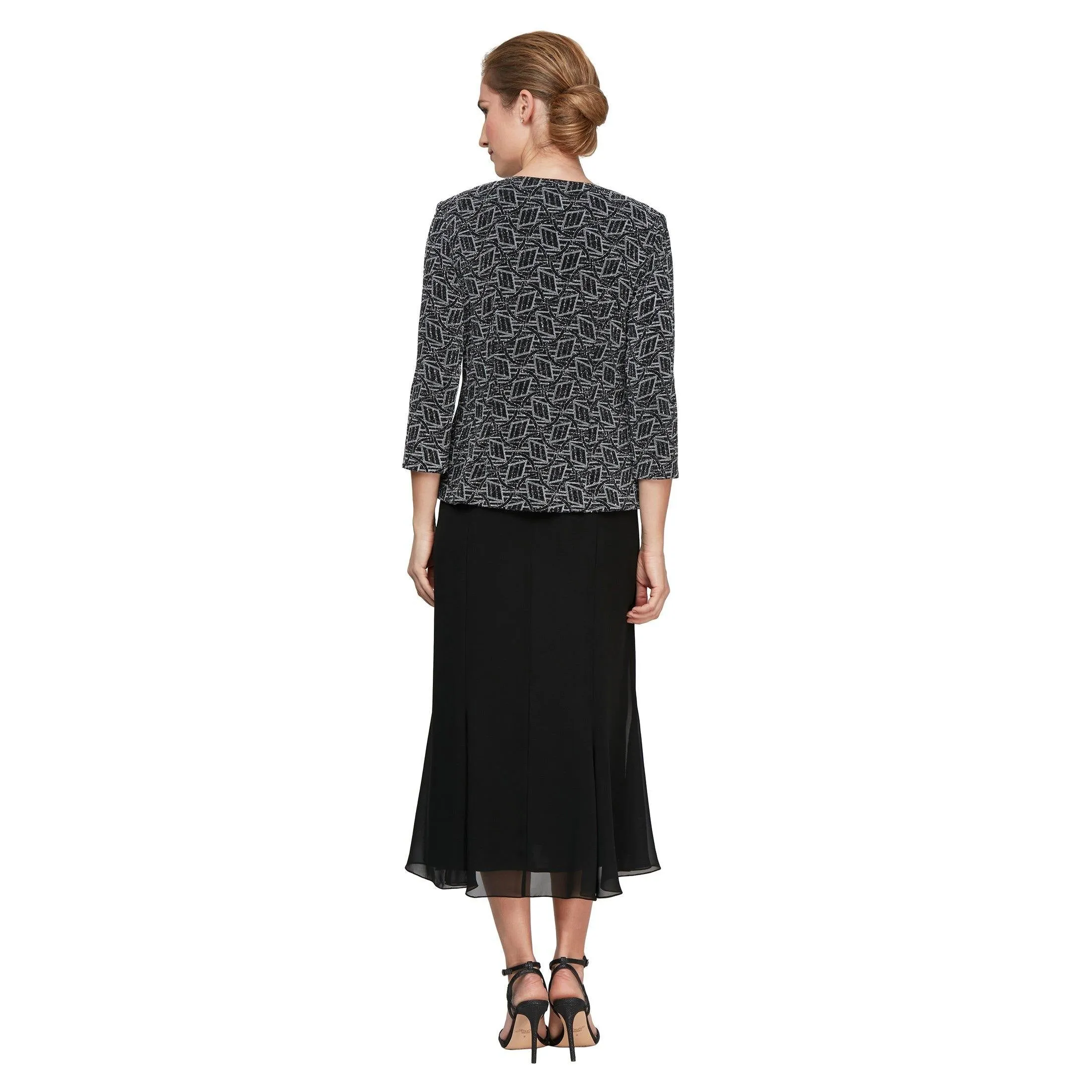 Alex Evenings AE8127549 Tea Length Jacket Dress