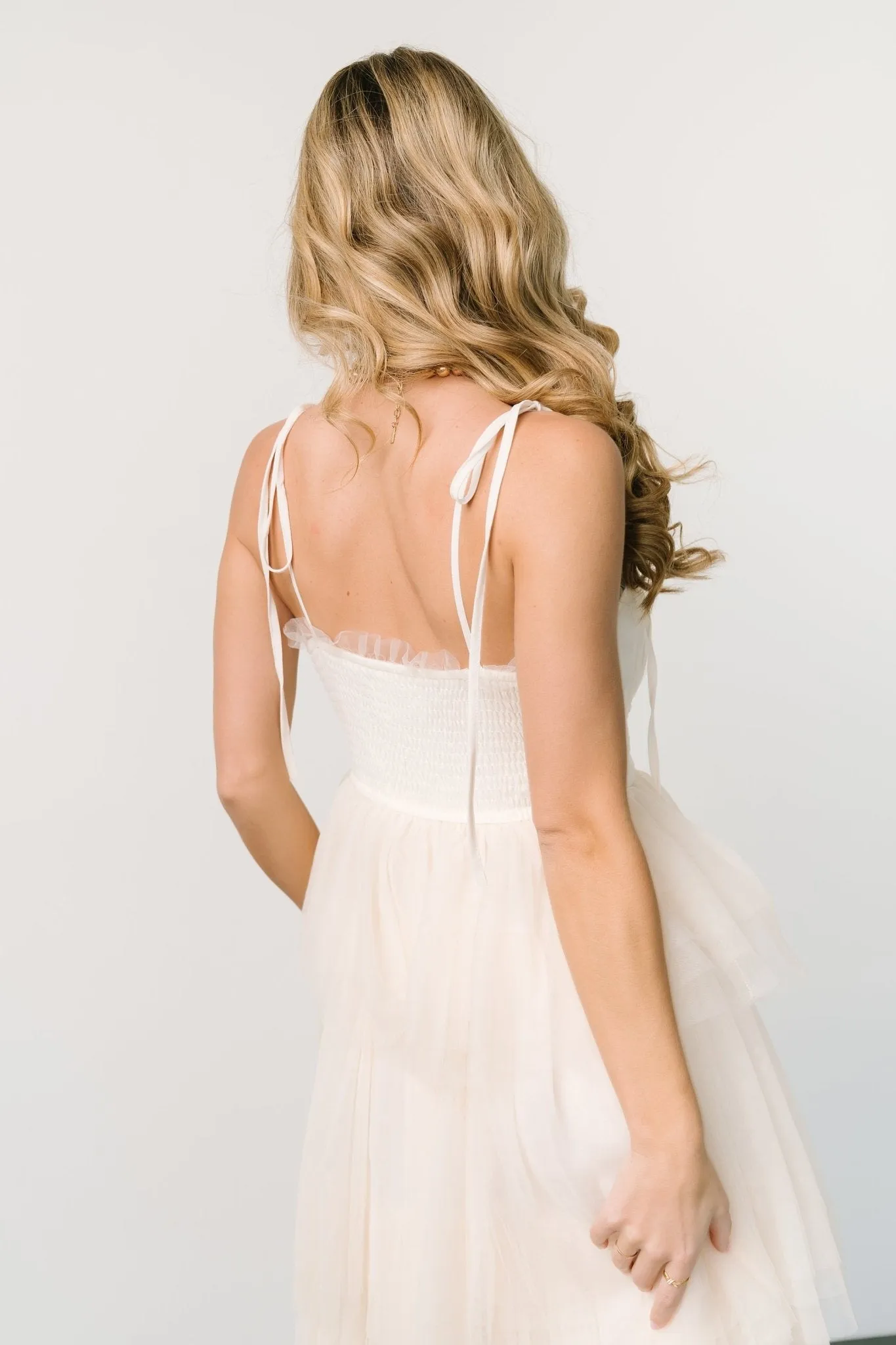 Alora Tulle Tiered Maxi Dress | Cream