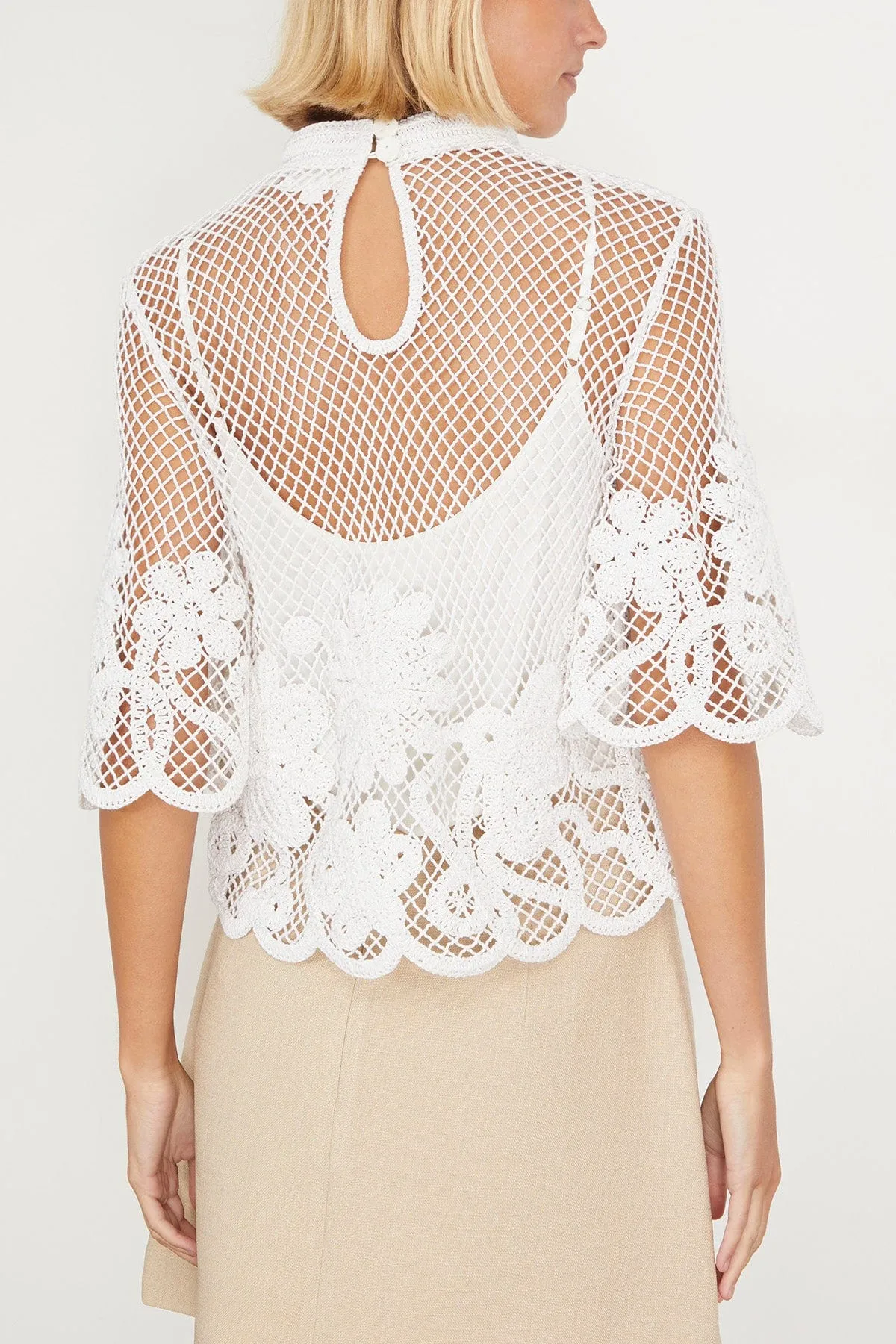 Amaani Lace Tee in White