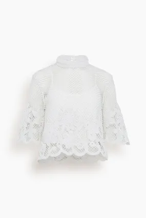 Amaani Lace Tee in White