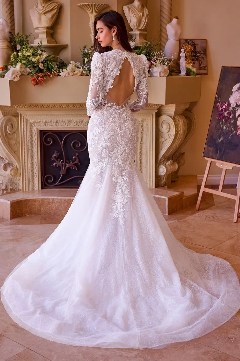 ANDREA & LEO WL036 Long Sleeve Lace Mermaid Bridal Gown
