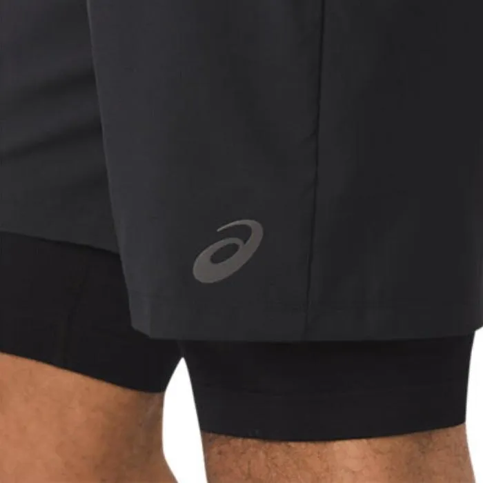 Asics 2 In 1 Black Men's Shorts
