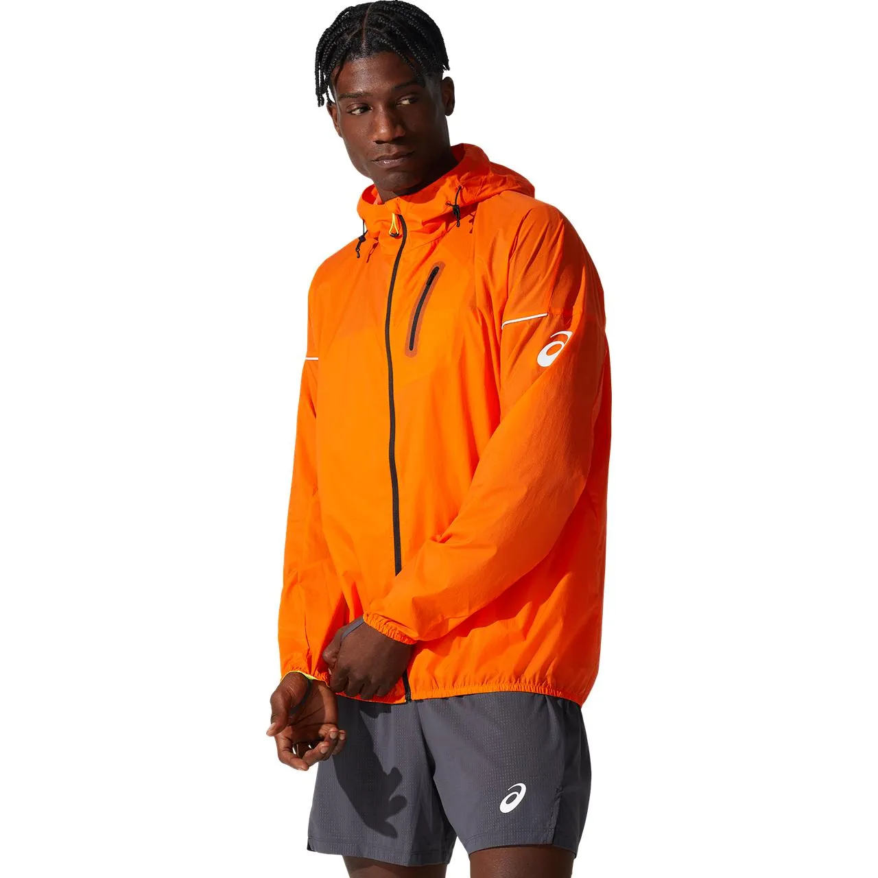 Asics Men&#x27;s Fujitrail Jacket Marigold Orange | Buy Asics Men&#x27;s Fujitrail Jacket Marigold Orange here | Outnorth