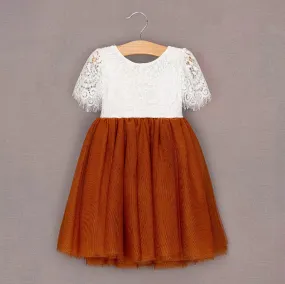 Baby Bohemian Flutter - Tea Dress - Burnt Orange