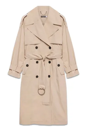 Beige Oversized Trench Coat