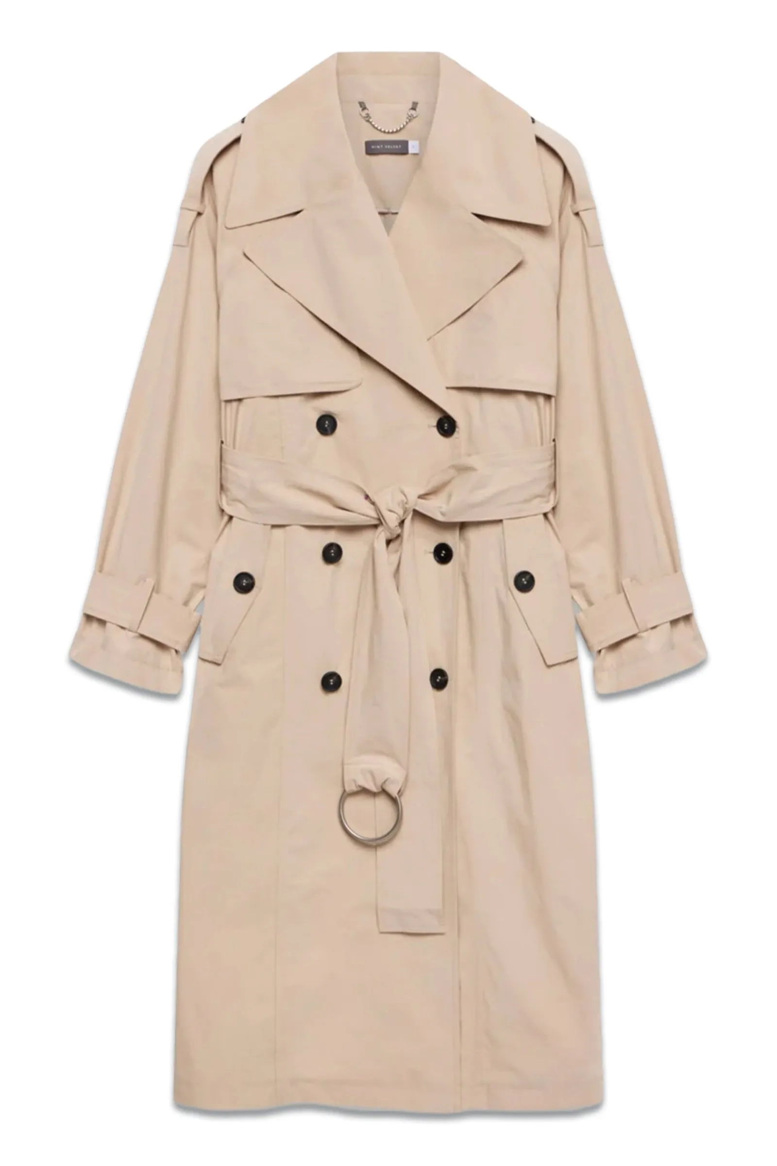 Beige Oversized Trench Coat