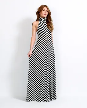 Black   White Chevron Maxi Dress