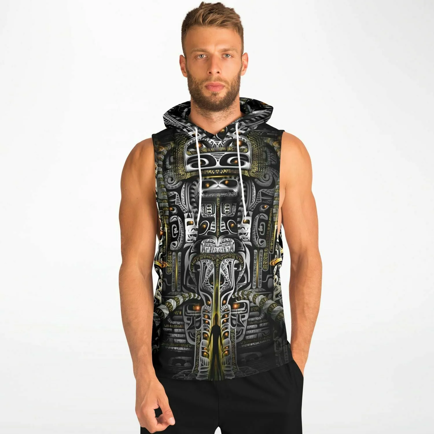 Blitzed Fashion Drop Armhole Hoodie - Hooded Tank Top