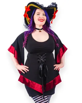 Buccaneer Pirate Costume with Treasure Top, Burgundy
