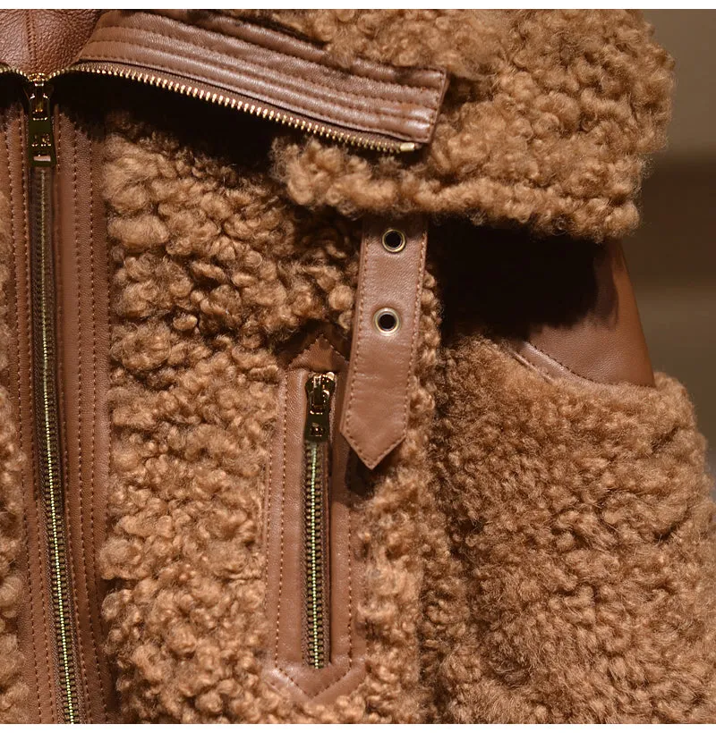 Camel Faux Fur Winter Jacket