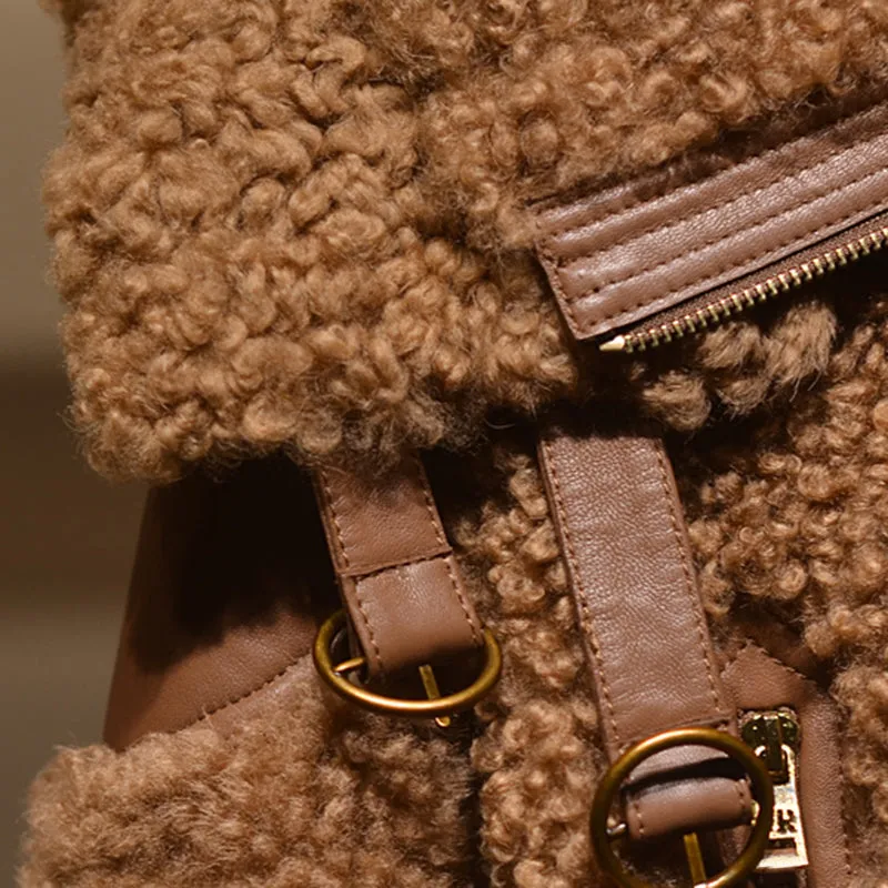 Camel Faux Fur Winter Jacket