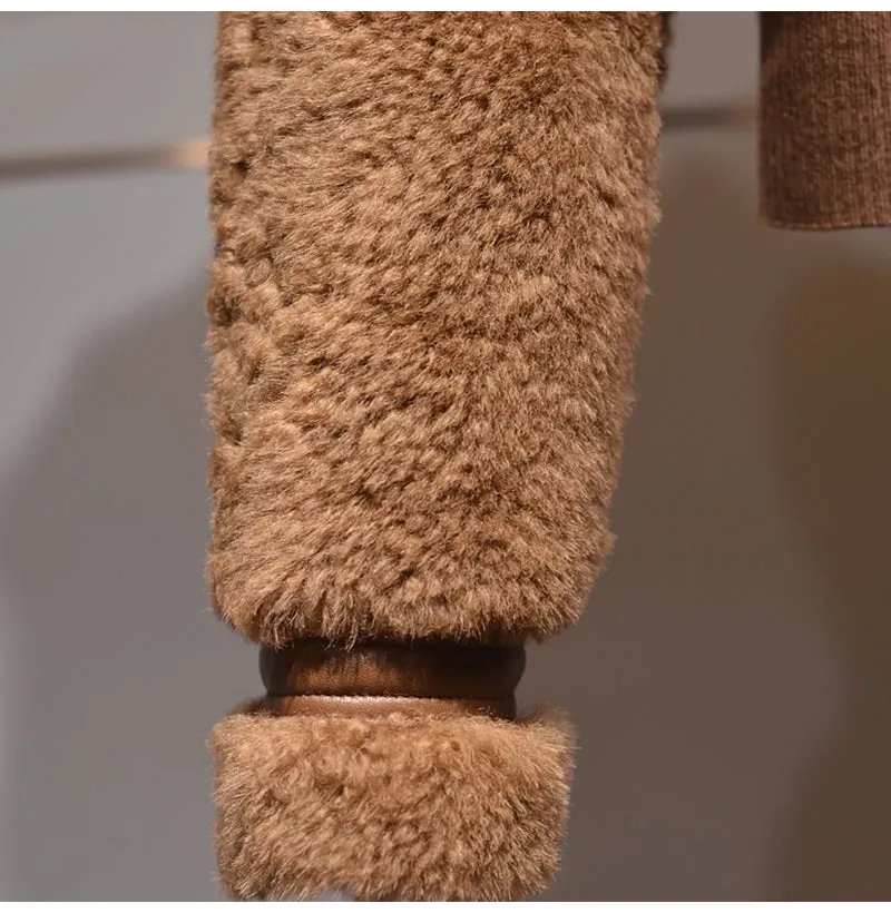 Camel Faux Fur Winter Jacket