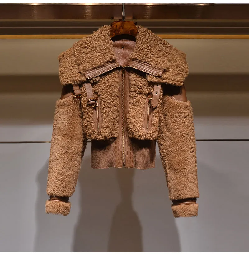 Camel Faux Fur Winter Jacket