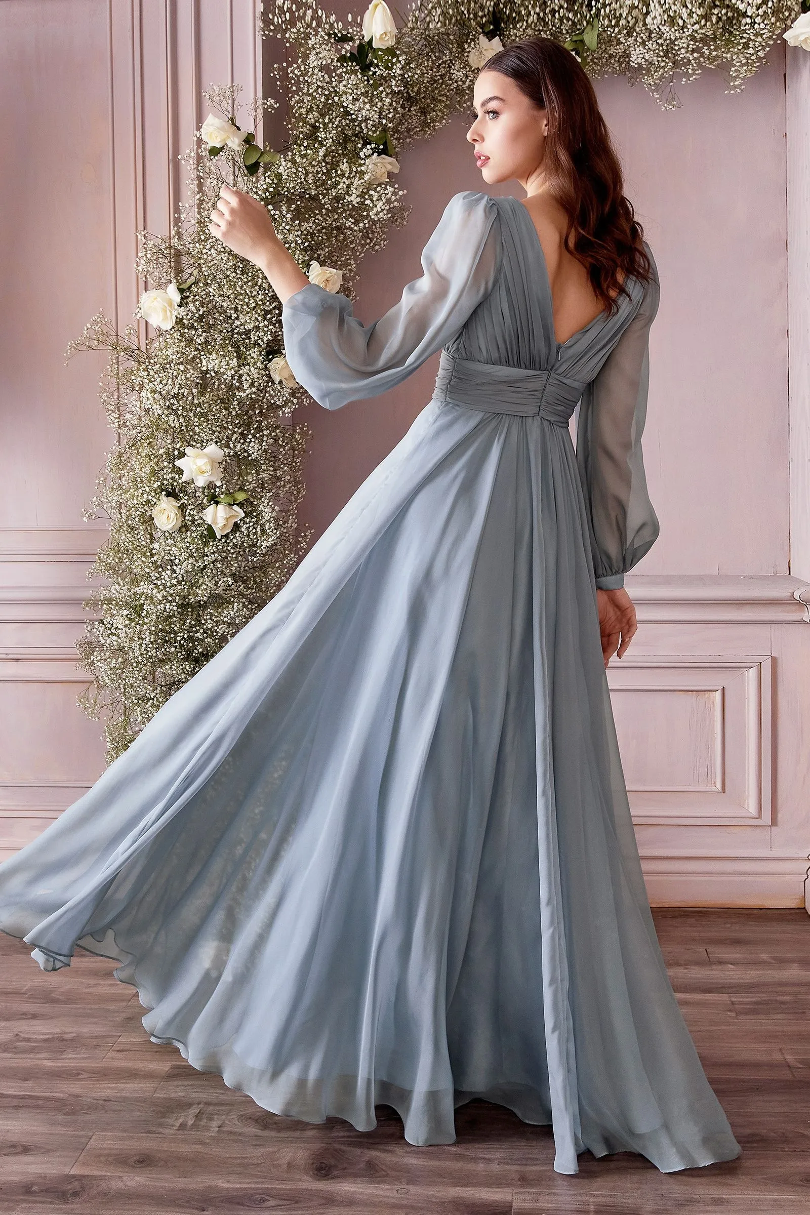 Chiffon Long Sleeve Dress Sale