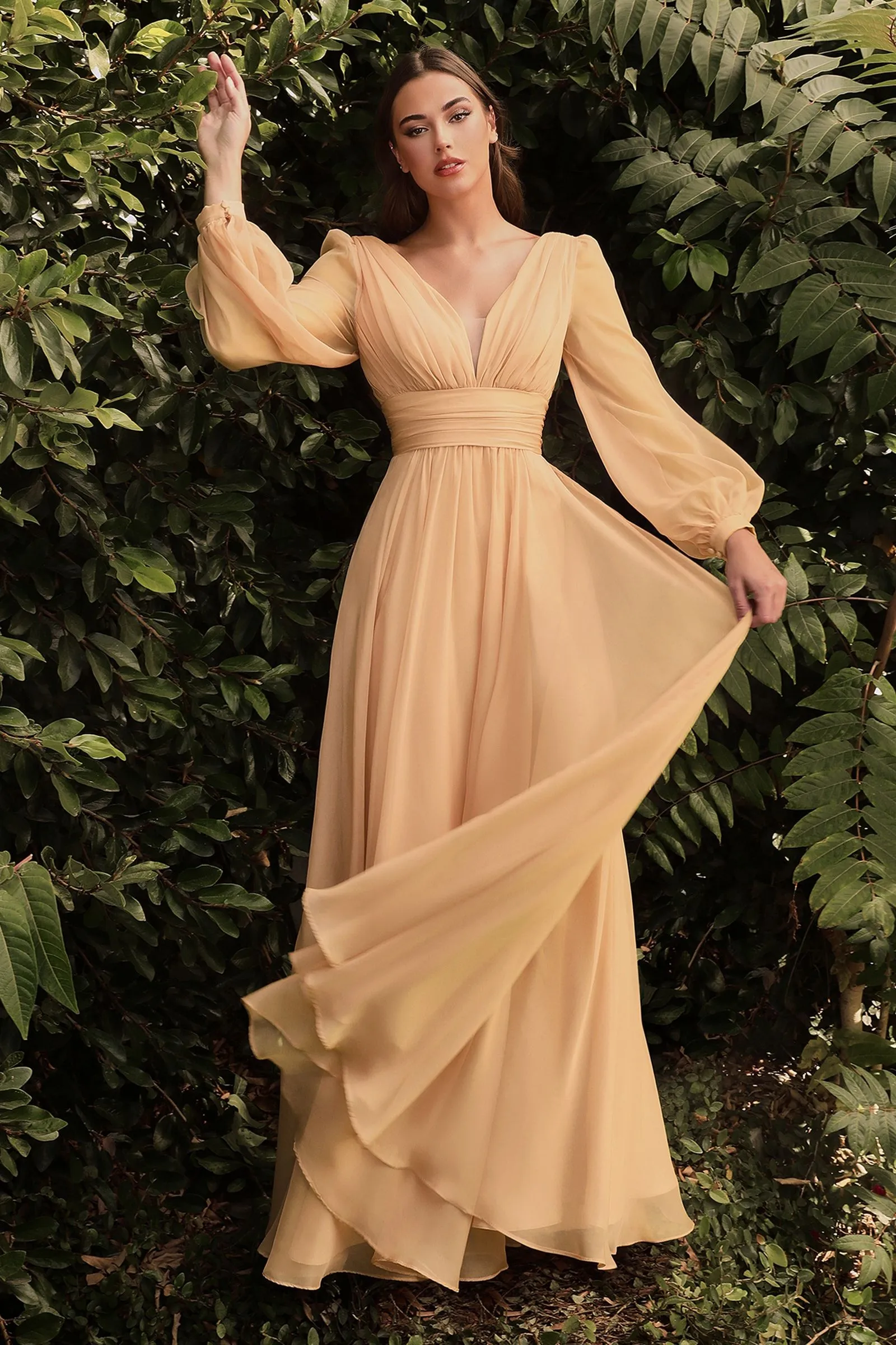 Chiffon Long Sleeve Dress Sale