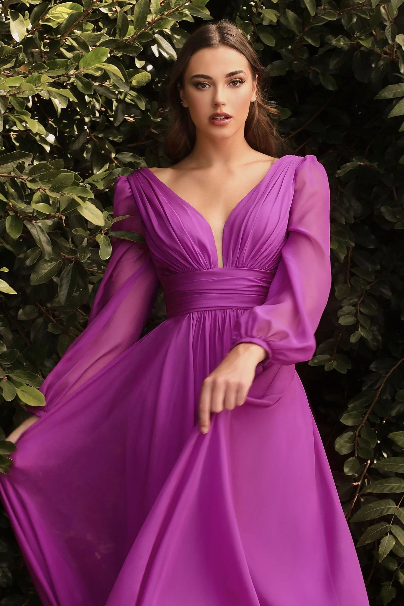 Chiffon Long Sleeve Dress Sale