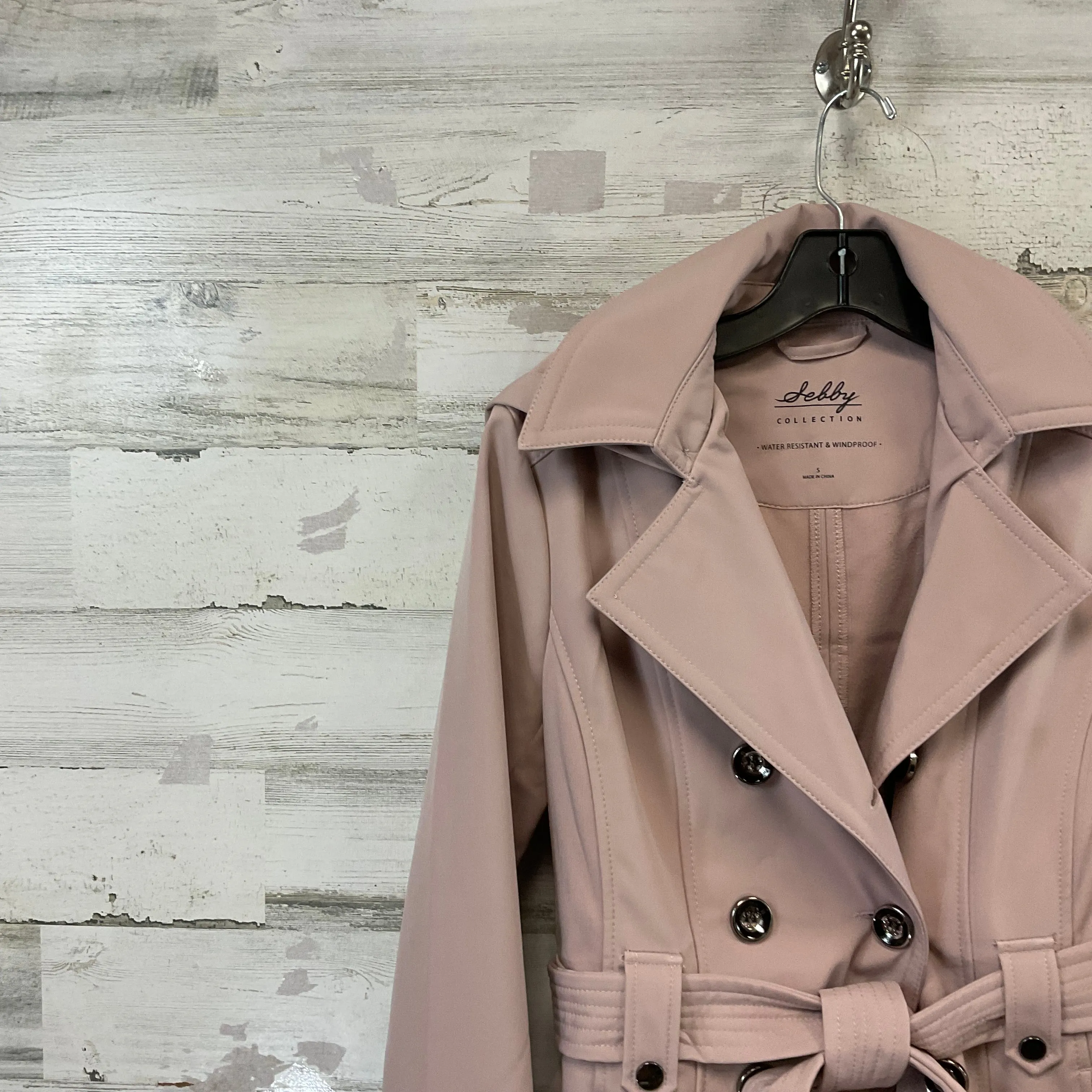 Coat Trench Coat By Sebby In Pink, Size: S
