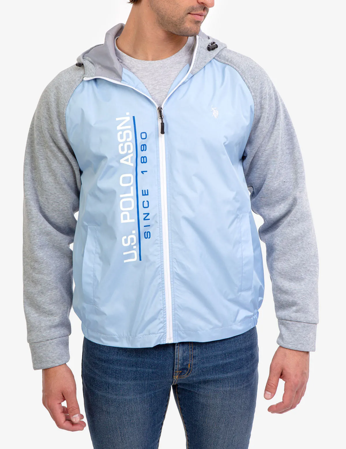 COLORBLOCK FLEECE HOODED JACKET