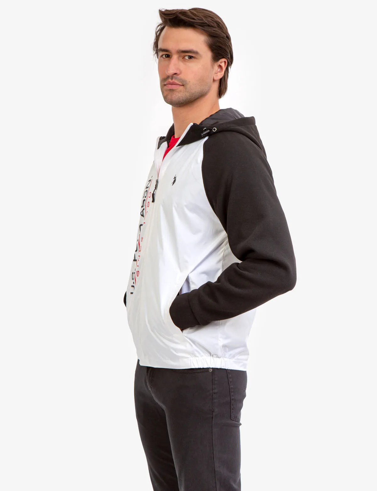 COLORBLOCK FLEECE HOODED JACKET