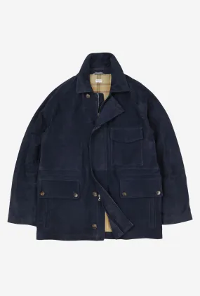 Country Coat Navy Suede