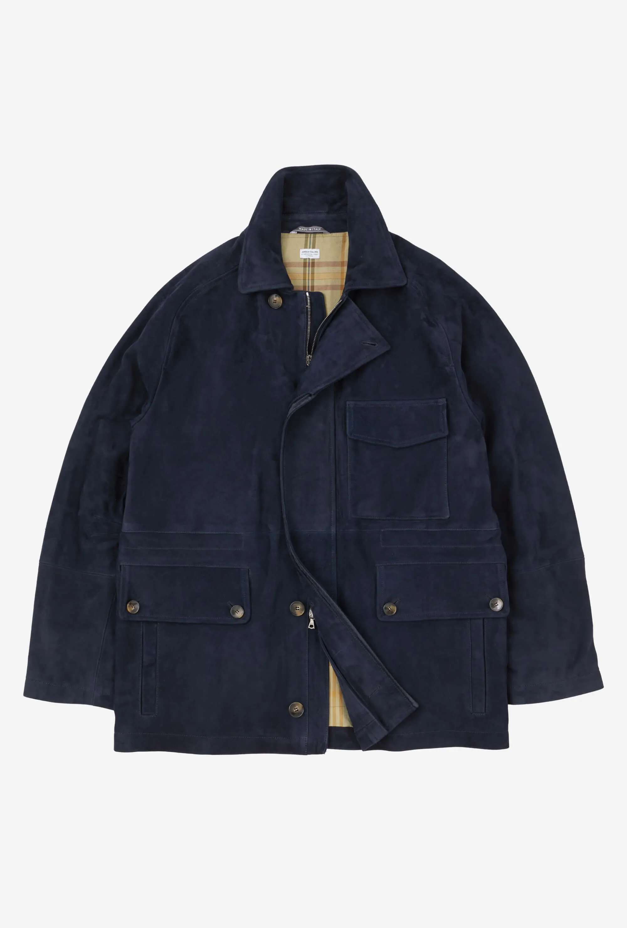 Country Coat Navy Suede