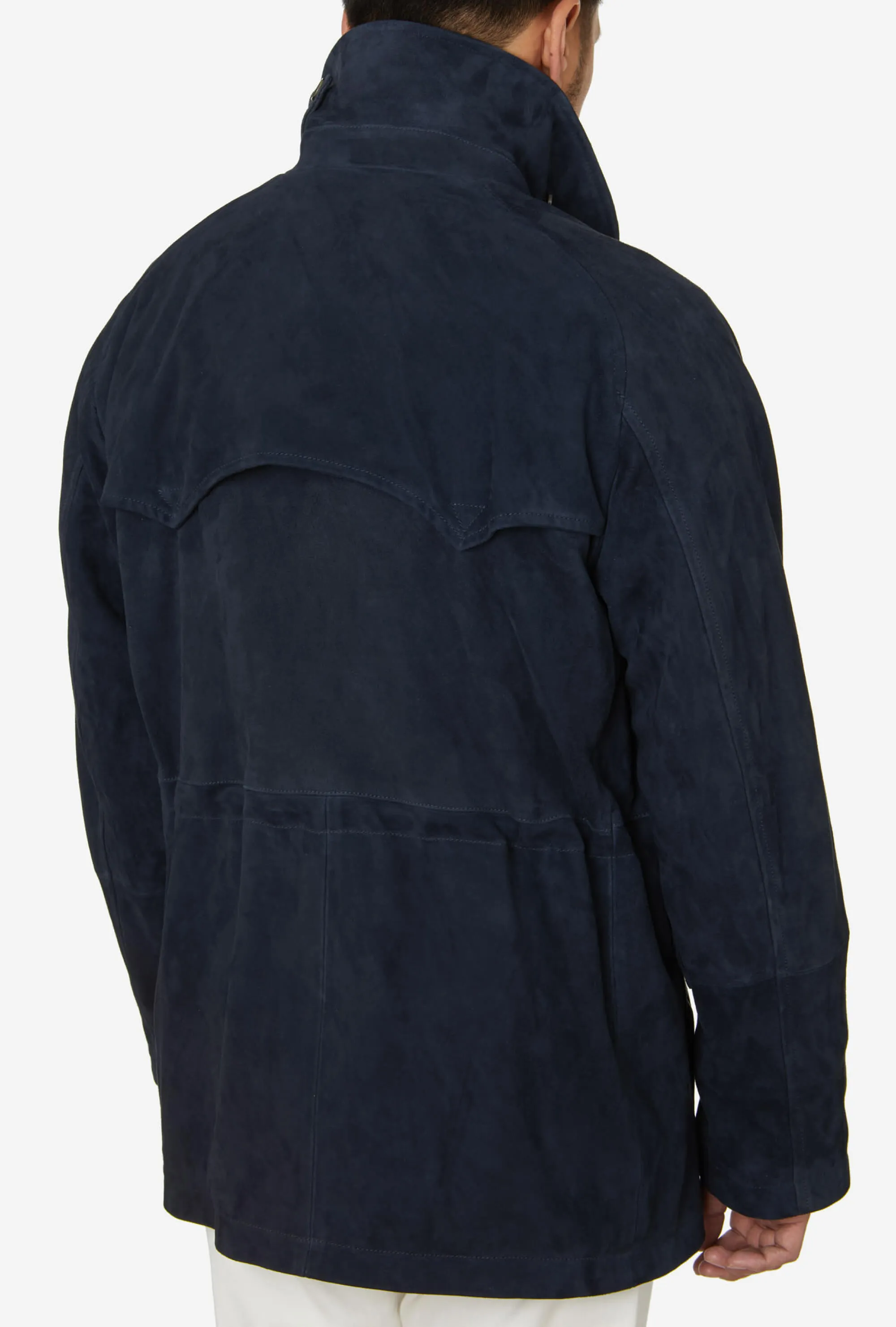 Country Coat Navy Suede