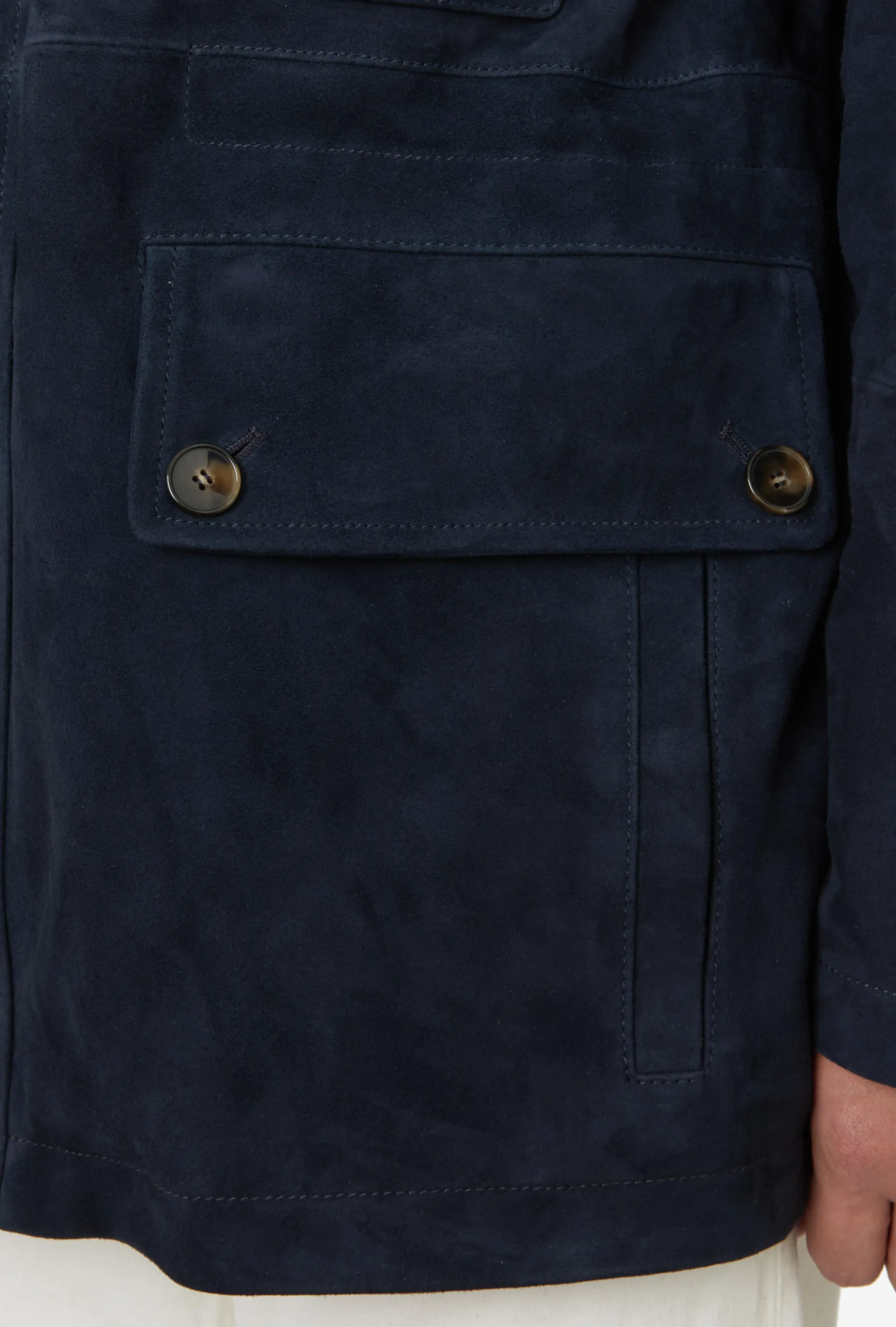 Country Coat Navy Suede