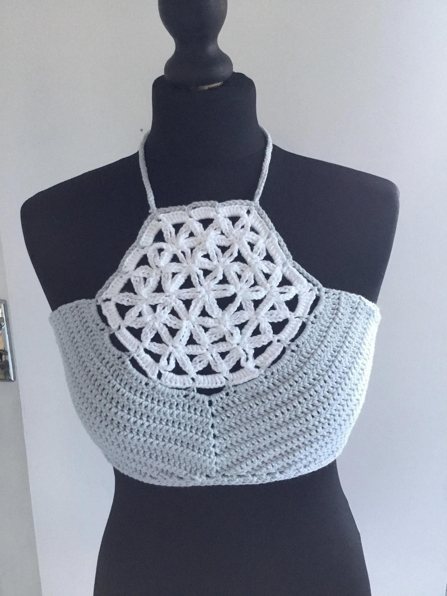 Crochet Festival Halter Top - Handmade
