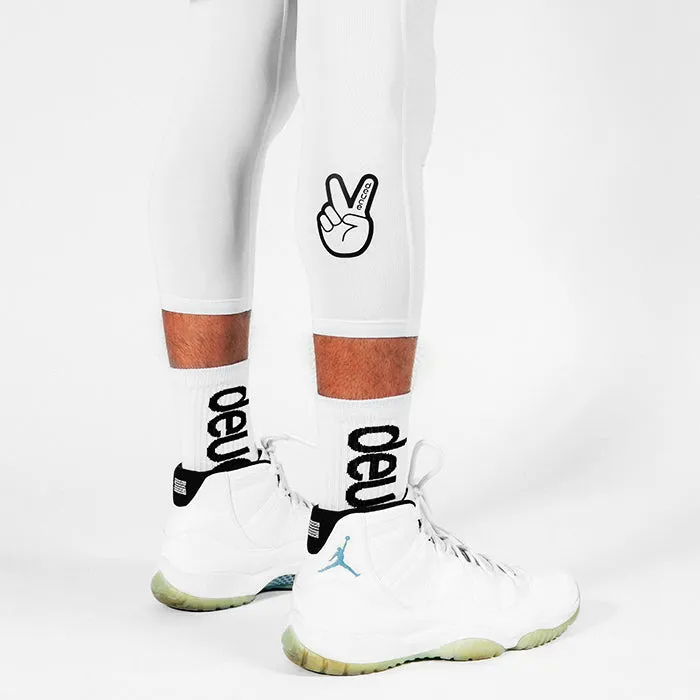 Deuce 3/4 Basketball Tights | White