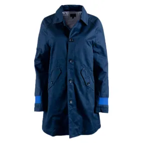 DIESEL Mens Trench Coat knee long Winter Outwear Blue Waistcoat Casual