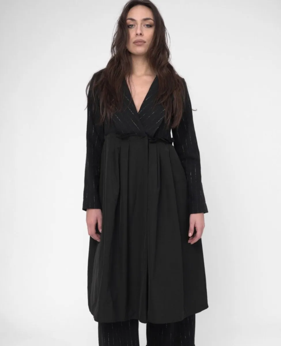 Dust Coat Pleated Dress