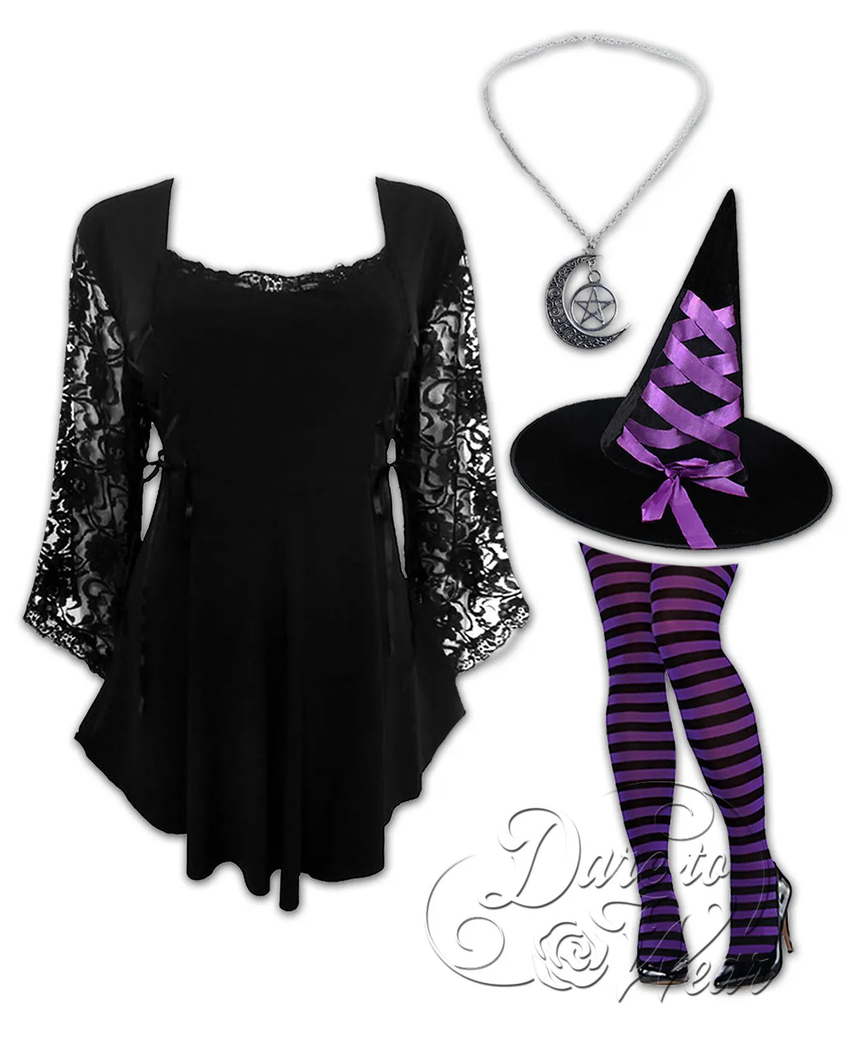 Enchantress Witch Costume with Anastasia Top, Black