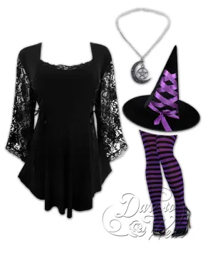 Enchantress Witch Costume with Anastasia Top, Black