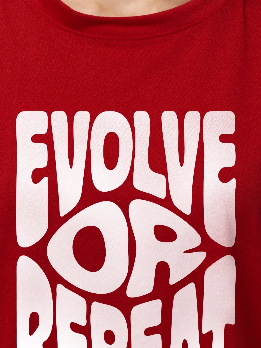 Evolve Or Repeat Cotton Mens T Shirt and Shorts Combo Set (Plus Size)