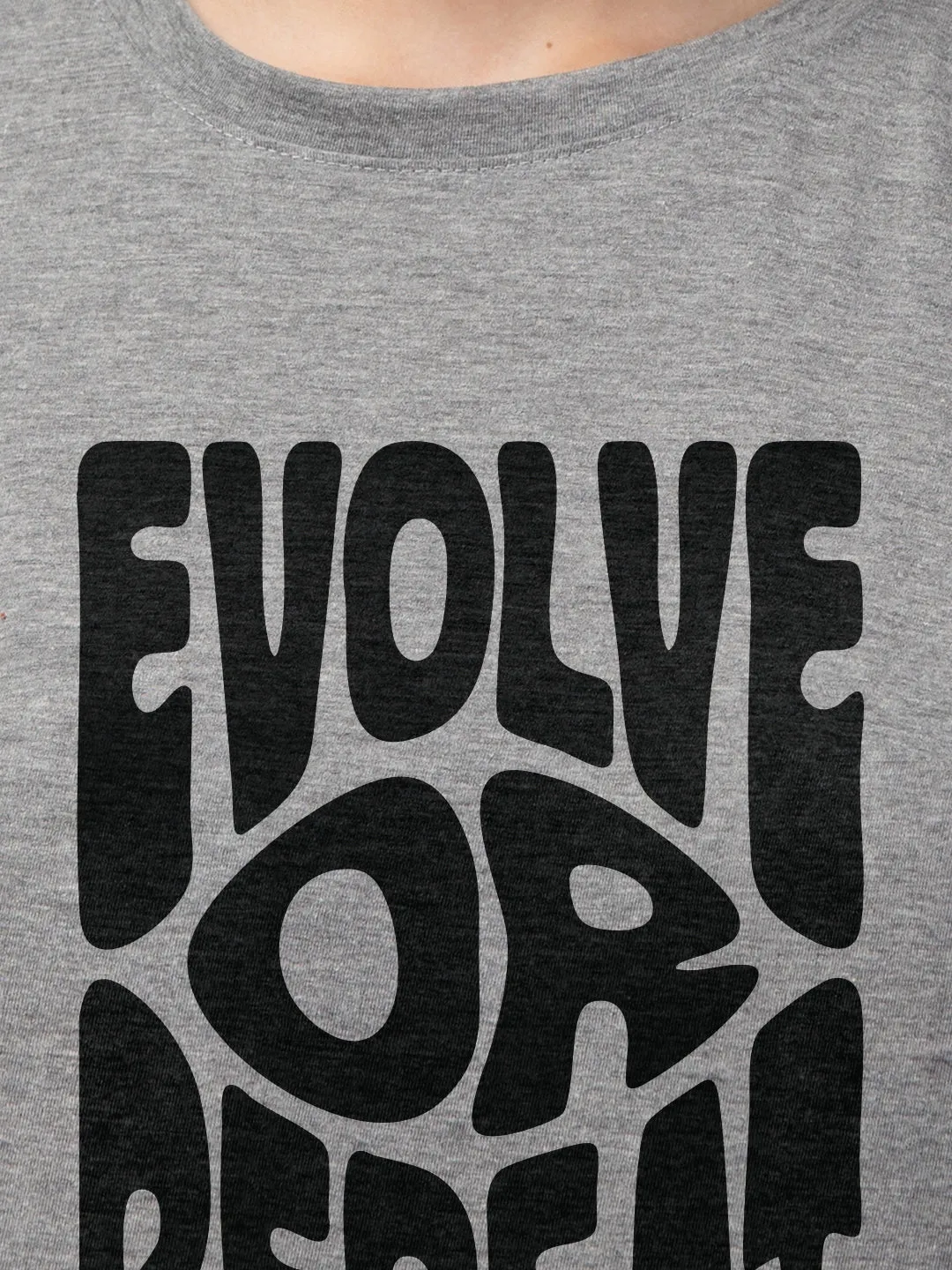 Evolve Or Repeat Cotton Mens T Shirt and Shorts Combo Set (Plus Size)