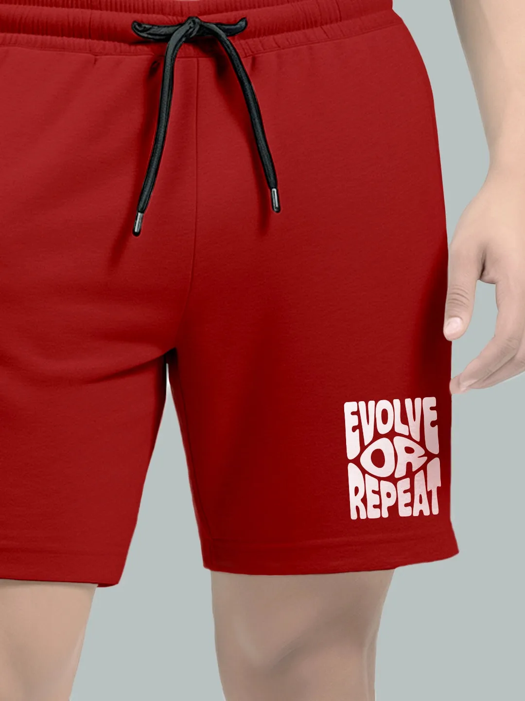 Evolve Or Repeat Cotton Mens T Shirt and Shorts Combo Set