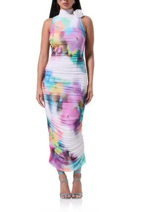 Fiorella Midi Dress - Blur Pansy