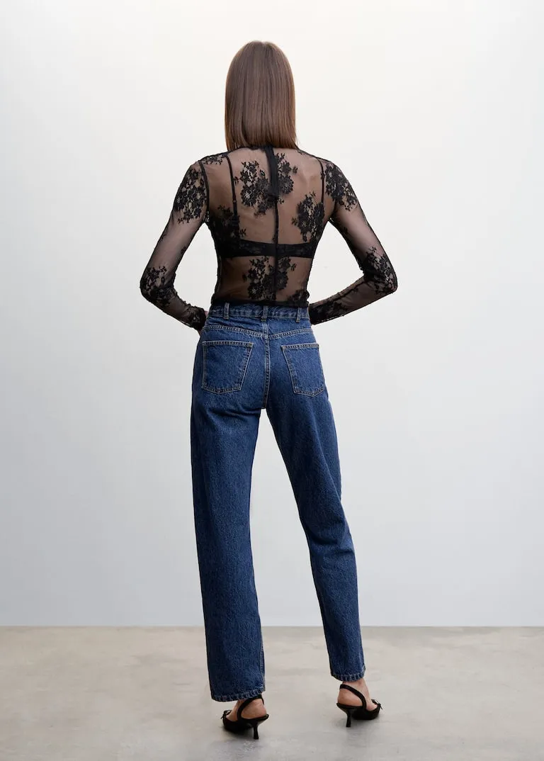 Floral lace T-shirt